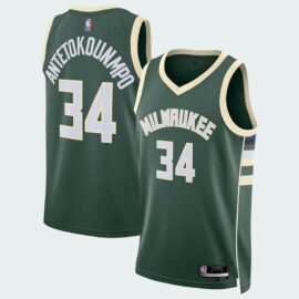 Giannis Antetokounmpo Milwaukee Bucks Icon Edition Jersey - Green/White (2024)