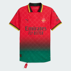 AC Milan X Off-White Edition Fourth Kit (Red) 2025 - Original Players Version