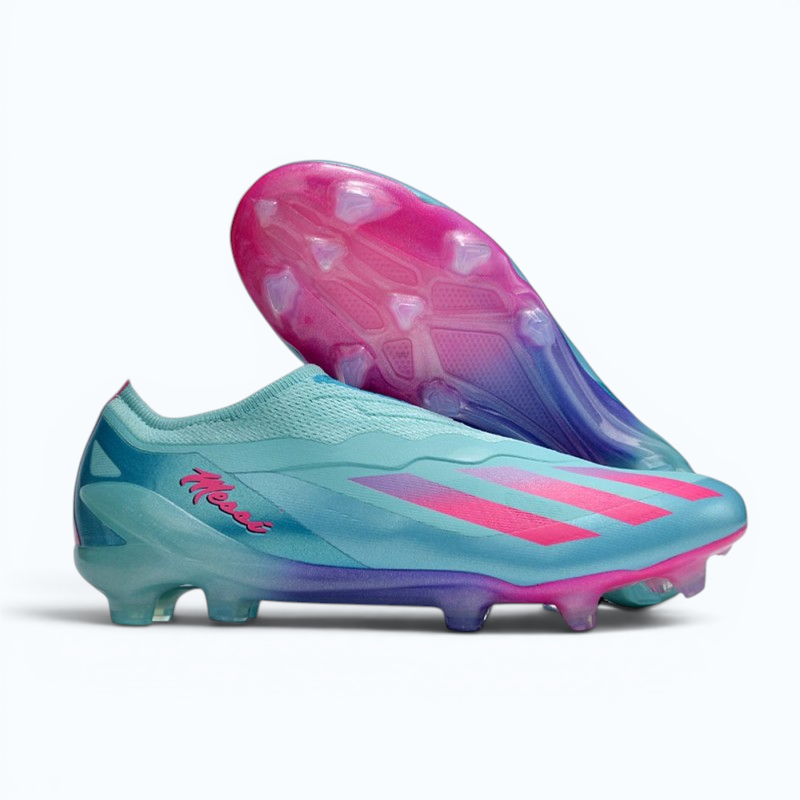 Adidas X Crazyfast Messi+ FG – Speed Football Boots (Teal Pink Laceless)
