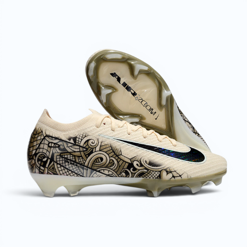 Nike Air Zoom Mercurial Vapor 15 Elite FG – Speed Football Boots (Beige Gold Artistic Edition)
