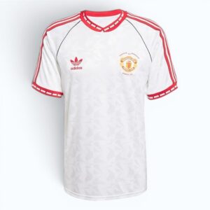 Manchester United 1984 Retro Away Jersey – White & Red Trim (Adidas Originals)